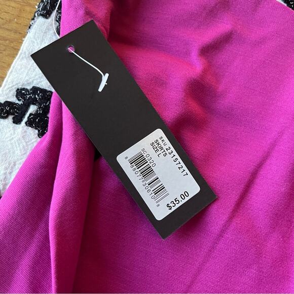 NEW GNW Chic circle skater Magenta Skirt women size large L unlined - Picture 4 of 6